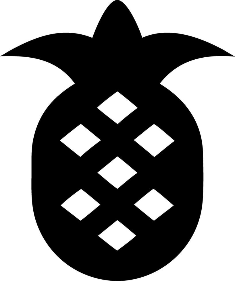 pineapple black fill icon vector