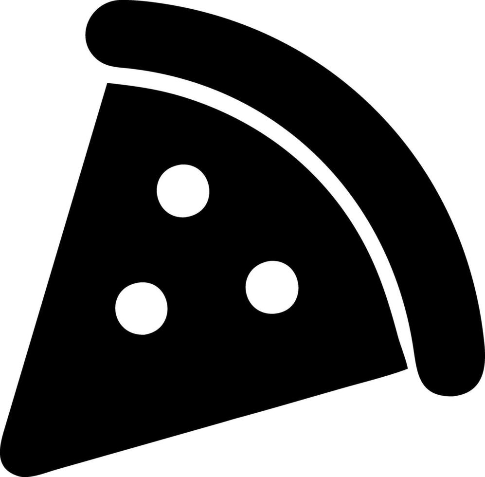 pizza slice black fill icon vector