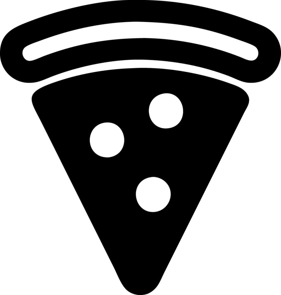 pizza slice black fill icon vector