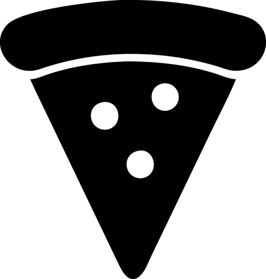 pizza slice black fill icon vector