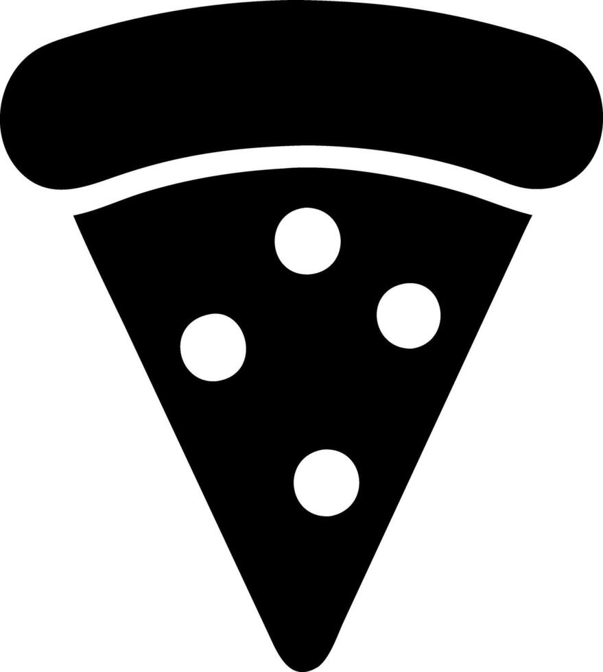 pizza slice black fill icon vector