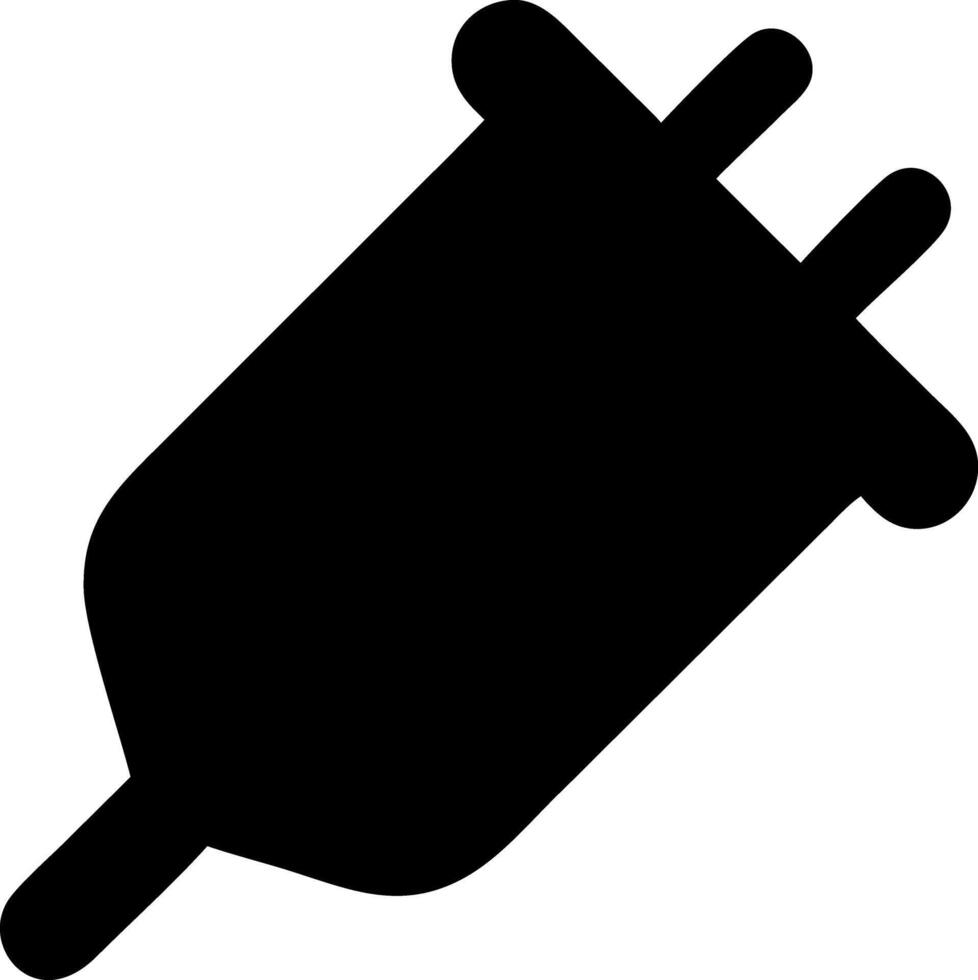 plug black fill icon vector