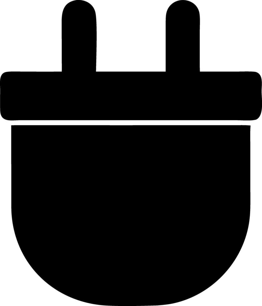 plug black fill icon vector