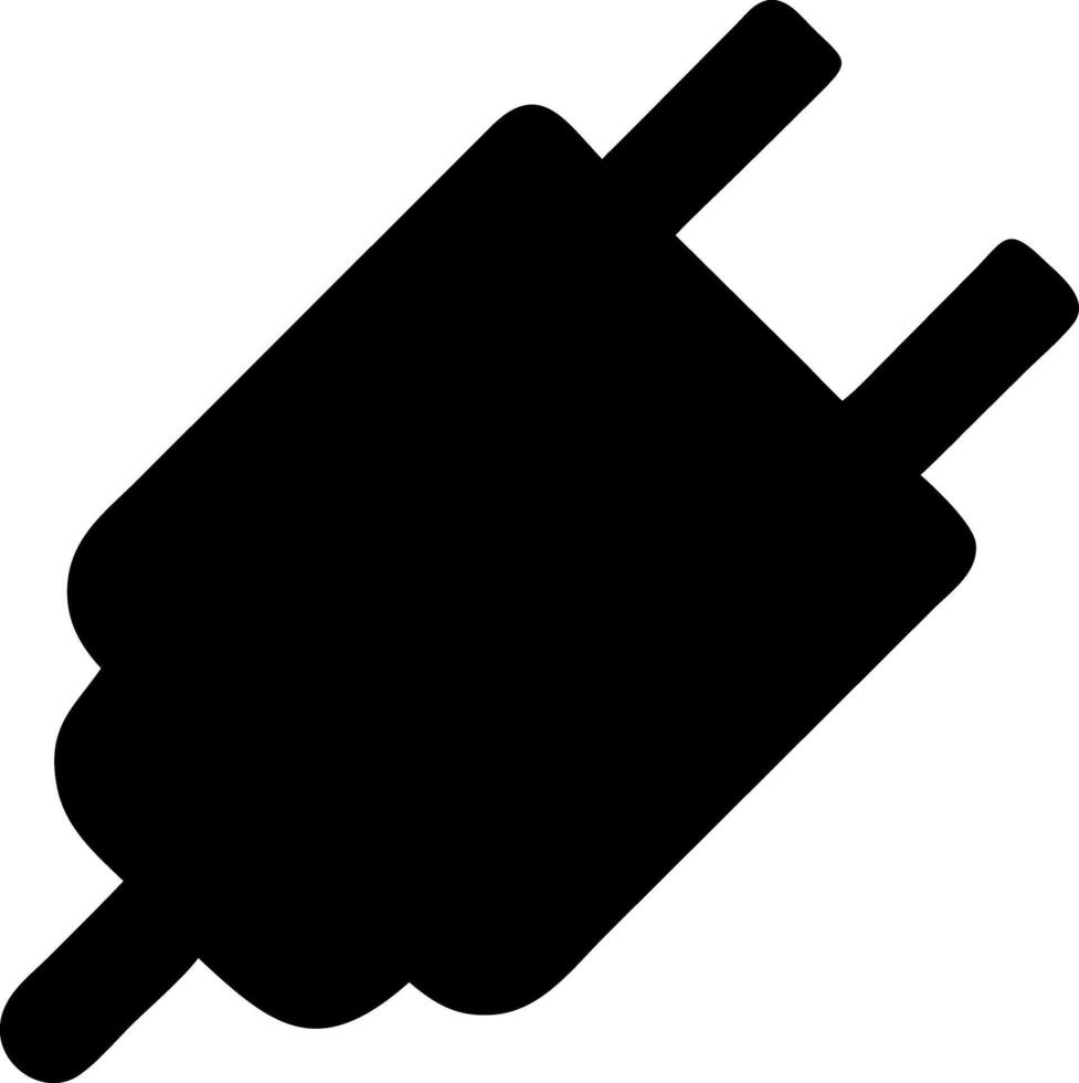 plug black fill icon vector