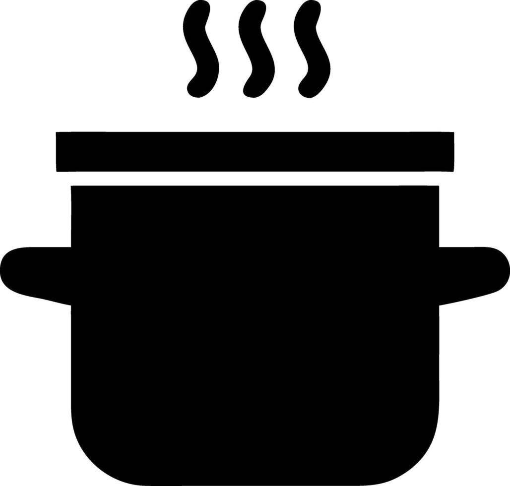 pot black fill icon vector