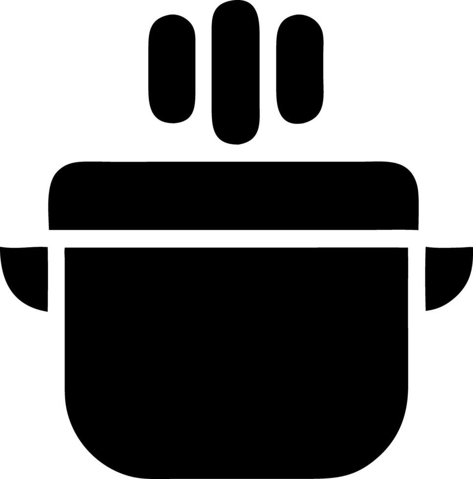 pot black fill icon vector
