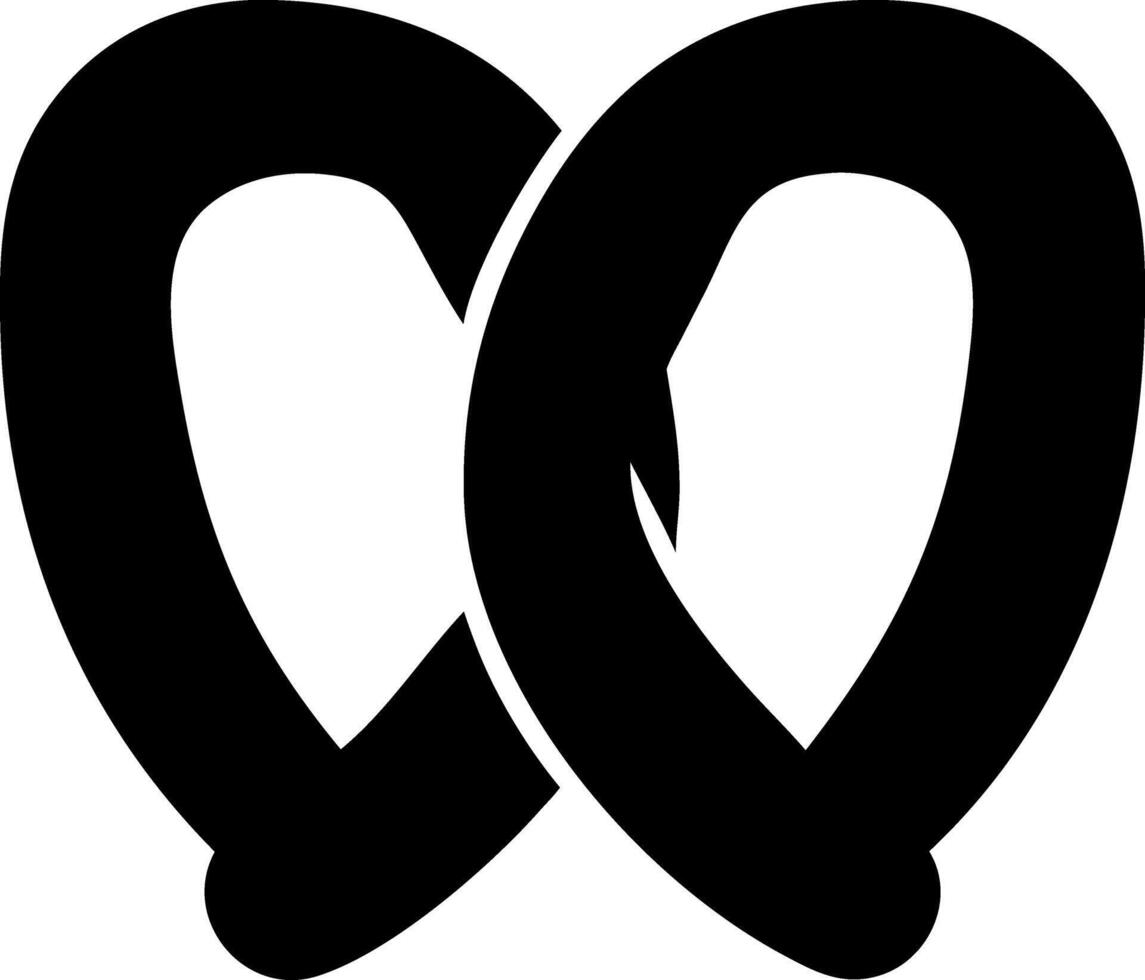 pretzel black fill icon vector