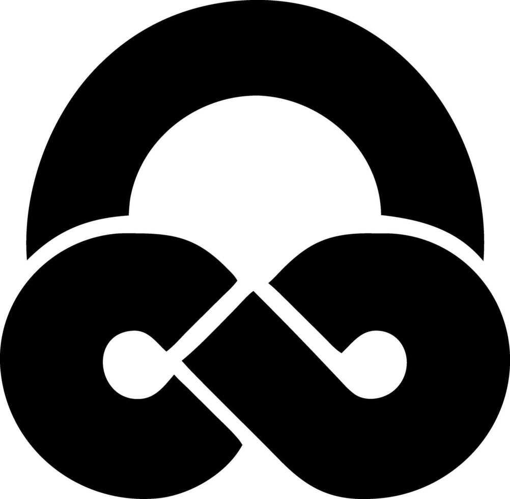 pretzel black fill icon vector