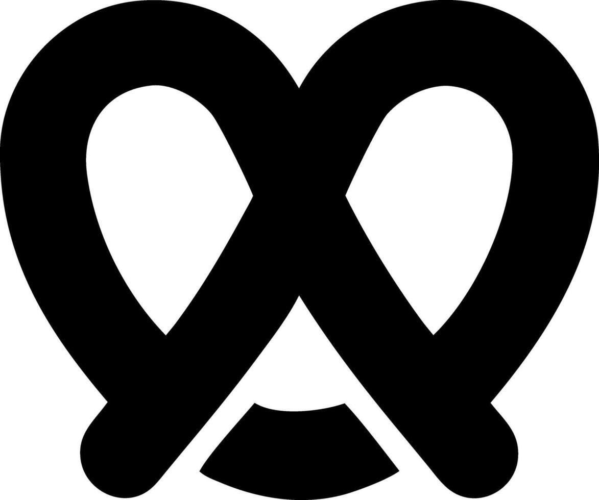 pretzel black fill icon vector