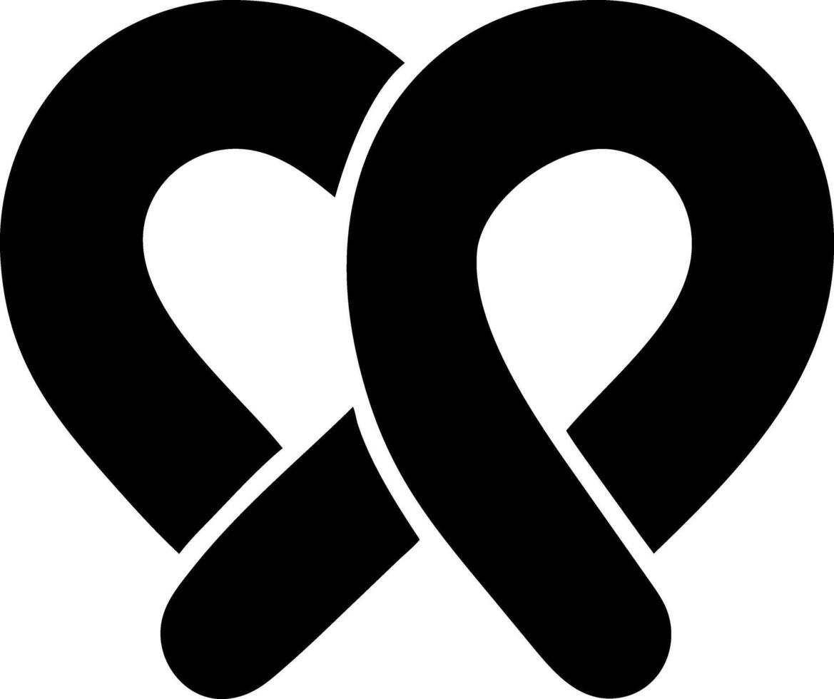 pretzel black fill icon vector