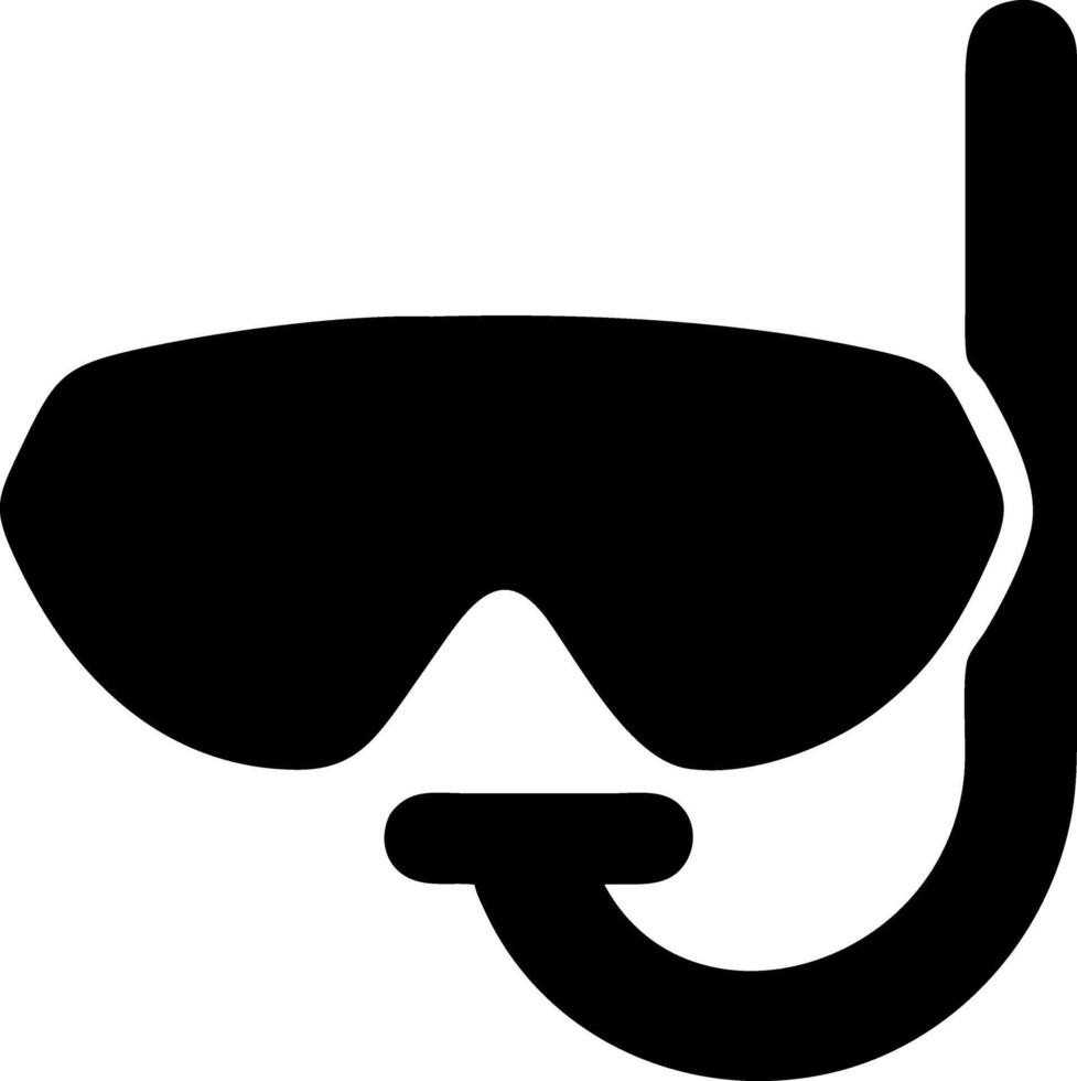 snorkel black fill icon vector