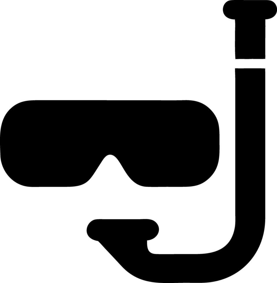 snorkel black fill icon vector