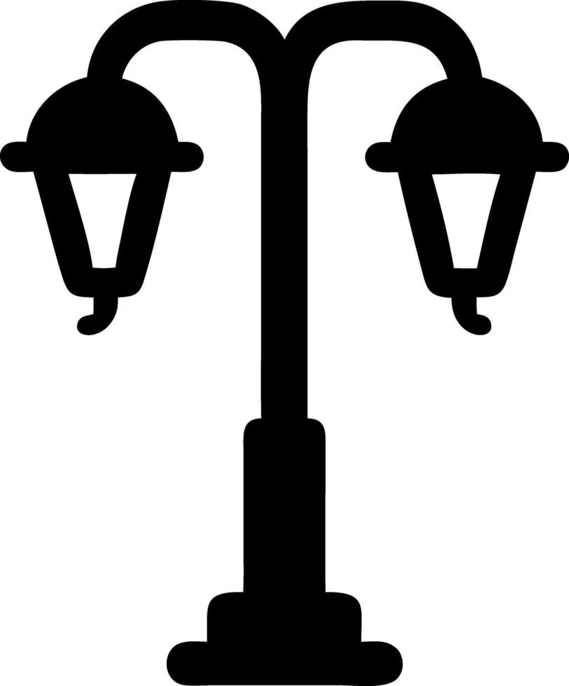 street lamp black fill icon vector