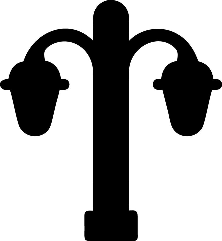 street lamp black fill icon vector