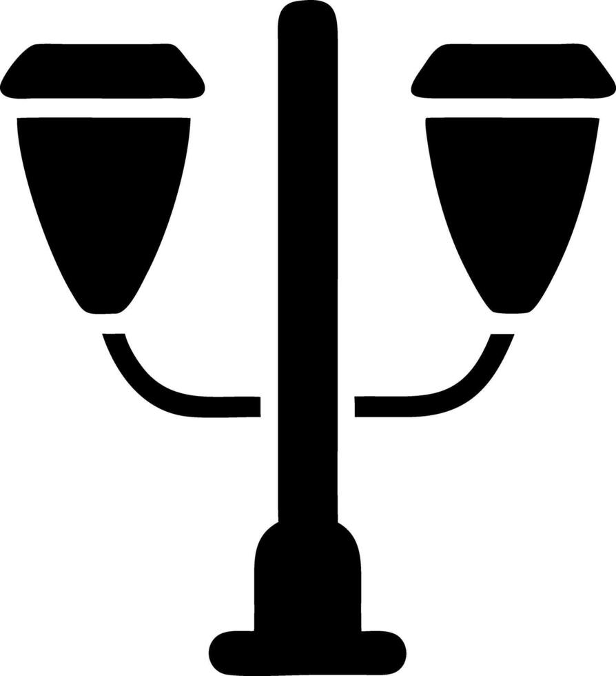street lamp black fill icon vector