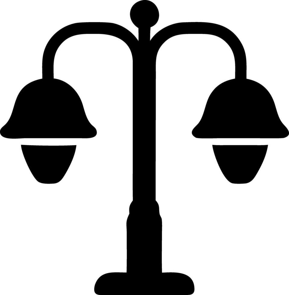 street lamp black fill icon vector