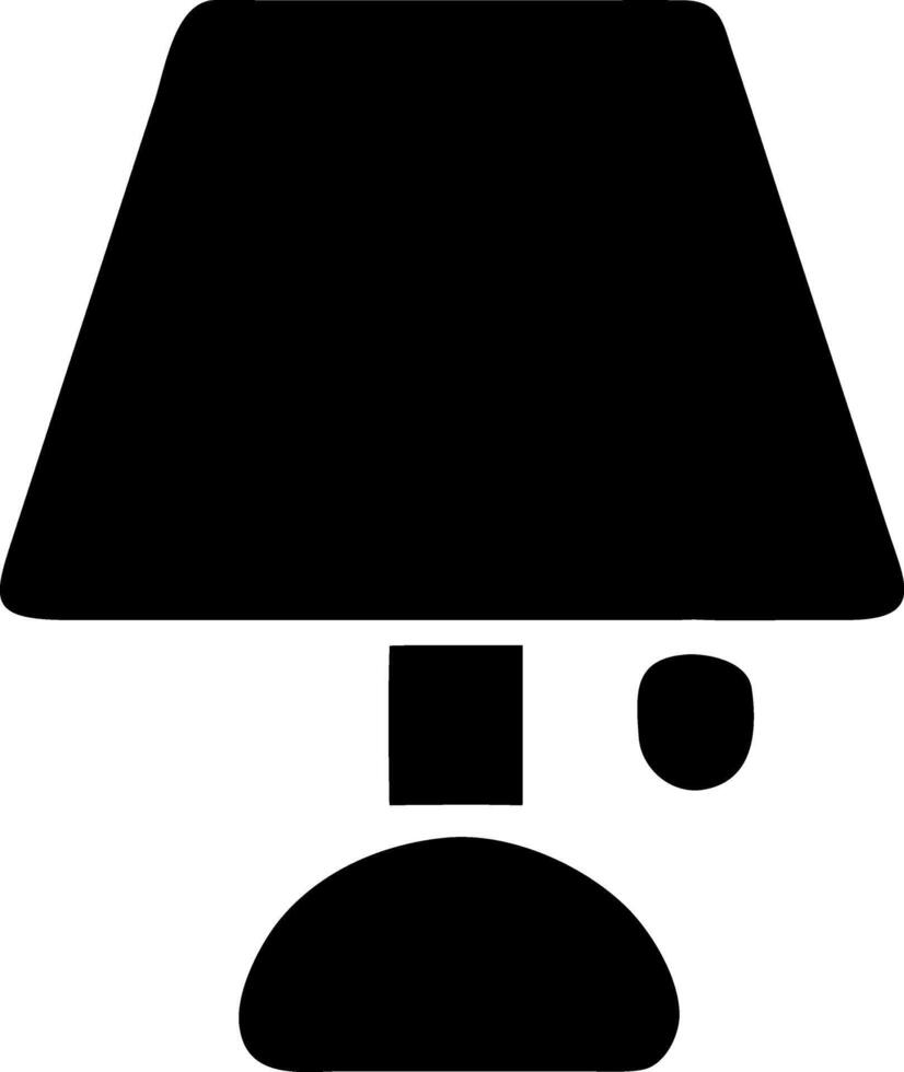 table lamp black fill icon vector
