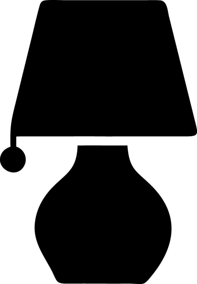 table lamp black fill icon vector