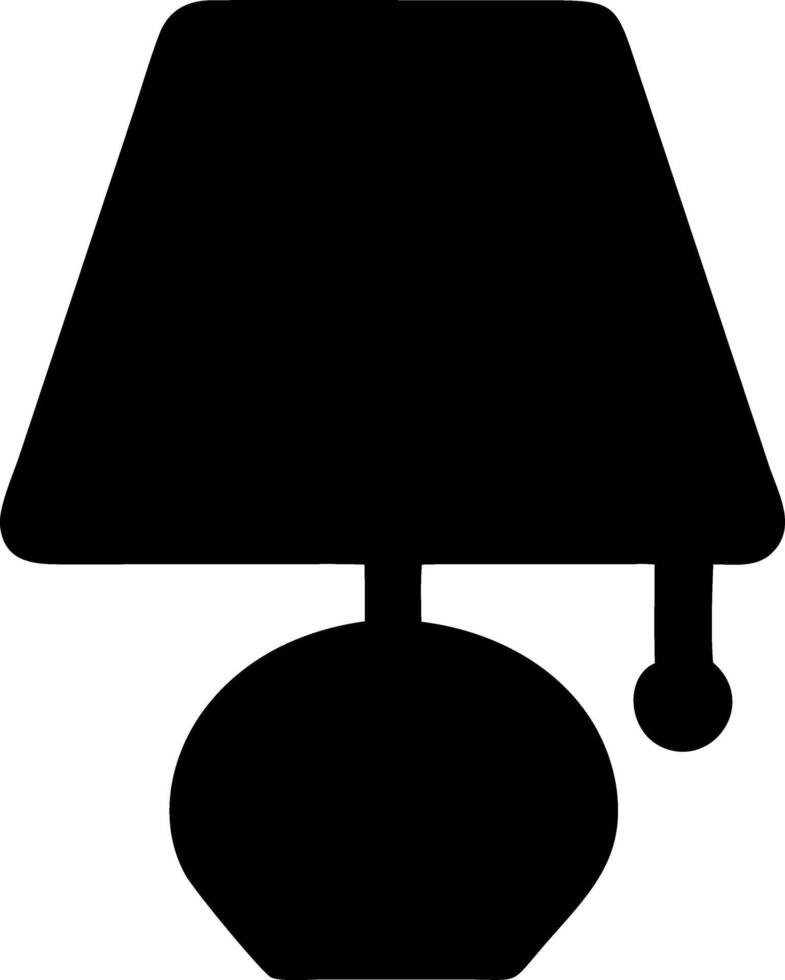 table lamp black fill icon vector