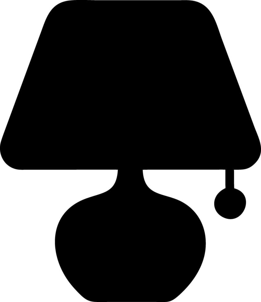 table lamp black fill icon vector