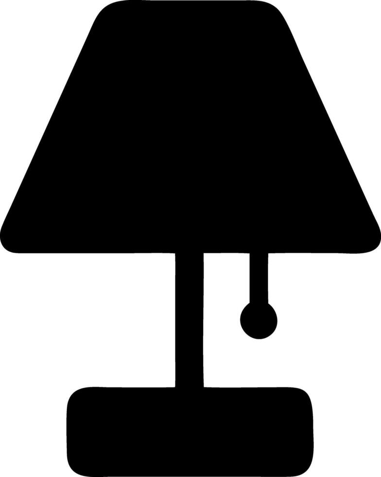 table lamp black fill icon vector