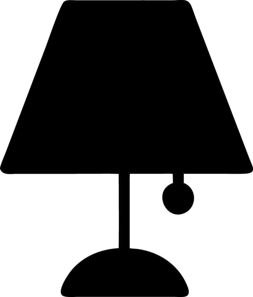 table lamp black fill icon vector