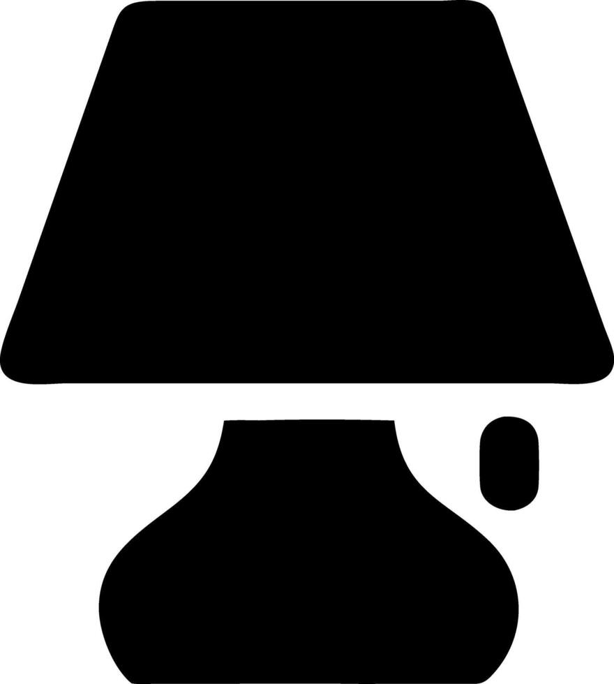table lamp black fill icon vector