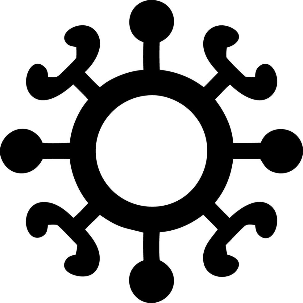 virus black fill icon vector