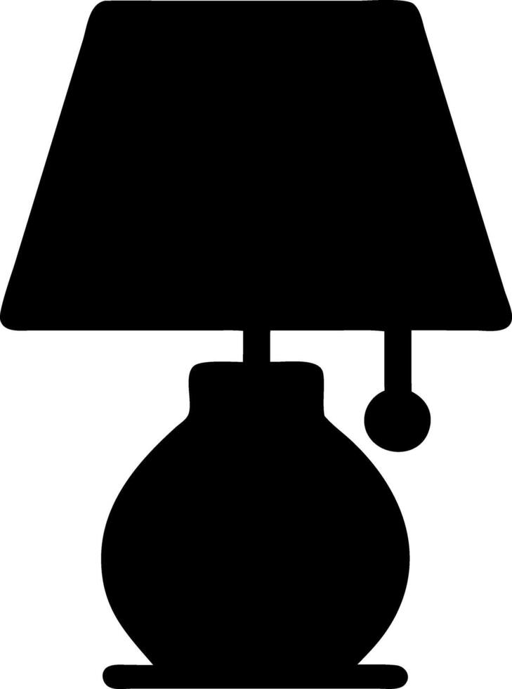 table lamp black fill icon vector