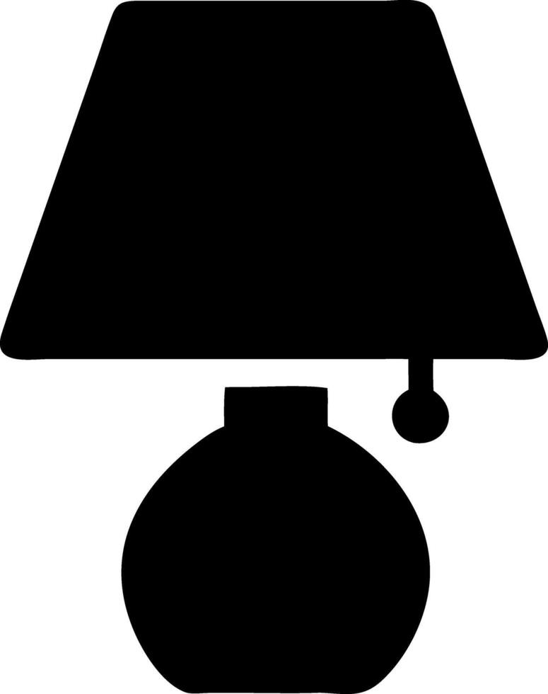 table lamp black fill icon vector