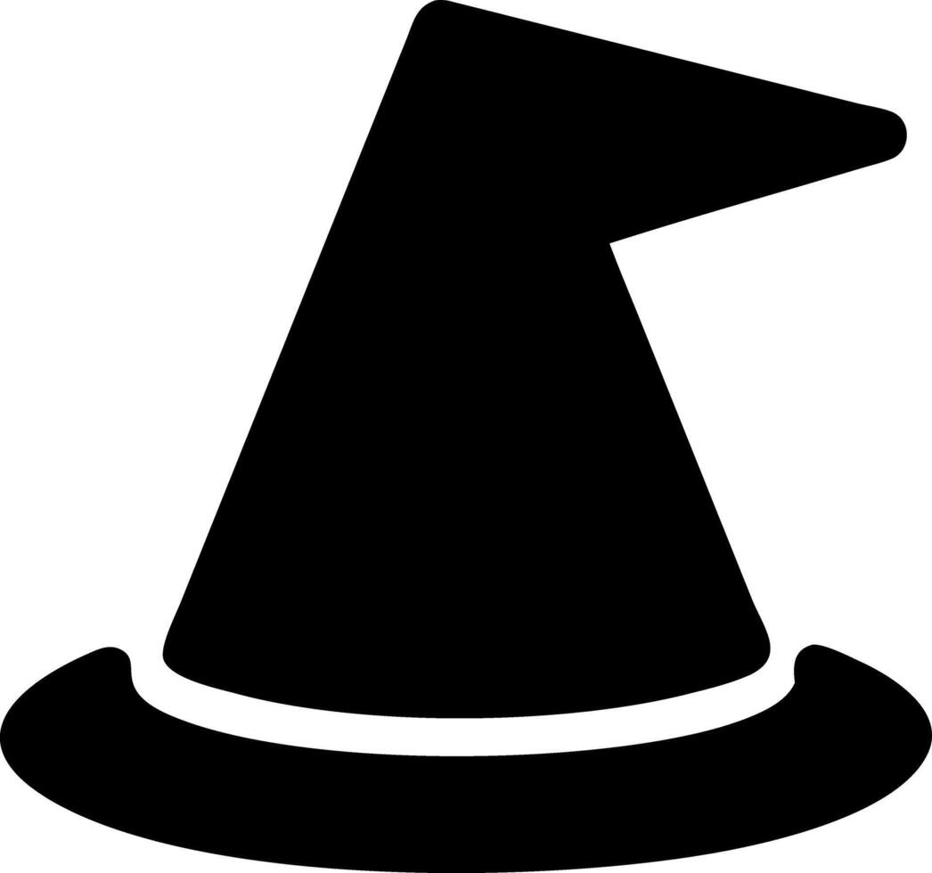 wizard hat black fill icon vector