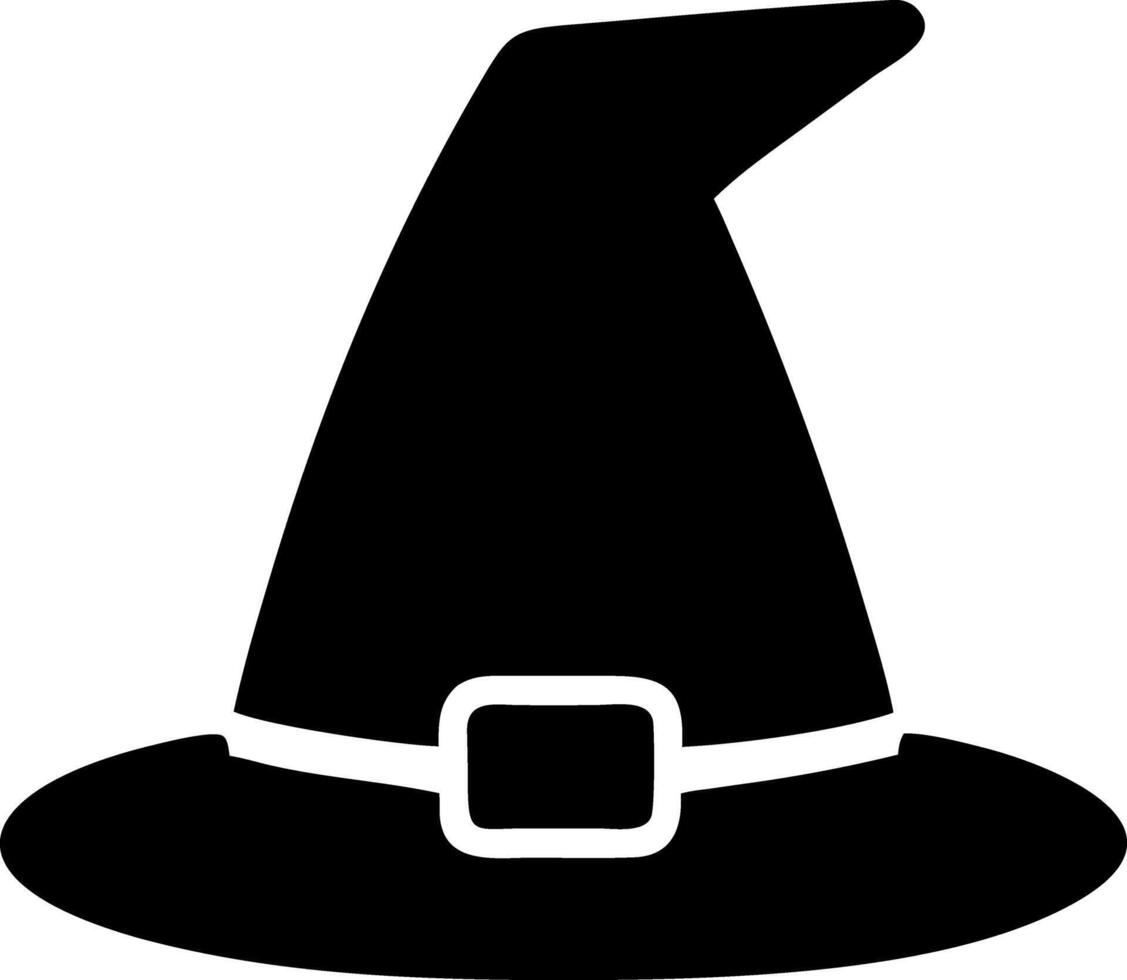 wizard hat black fill icon vector