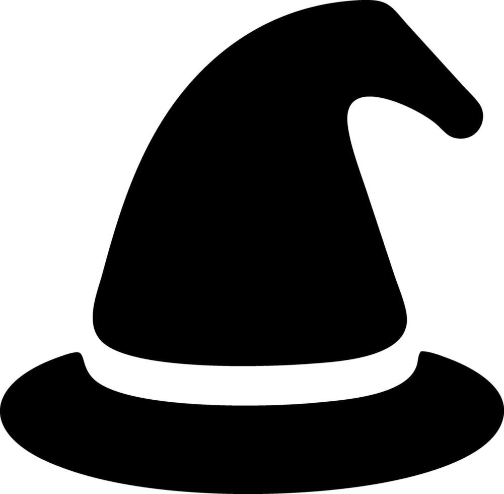 wizard hat black fill icon vector
