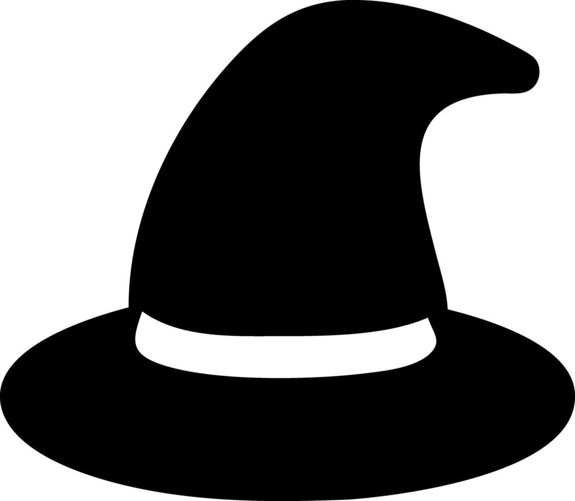 wizard hat black fill icon vector