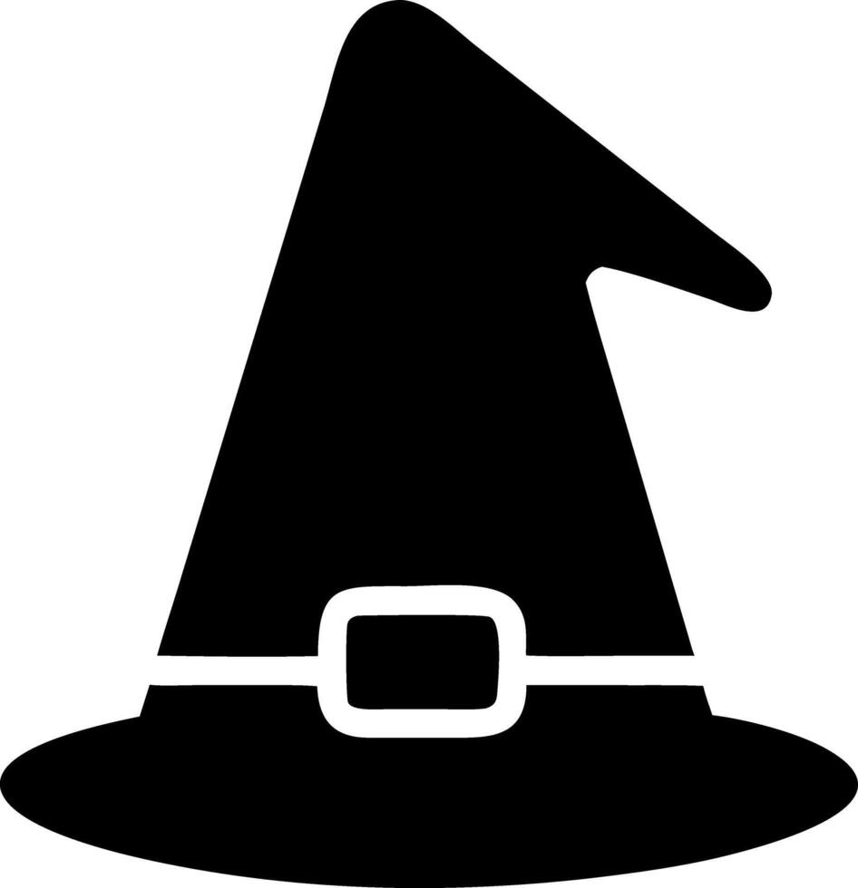 wizard hat black fill icon vector