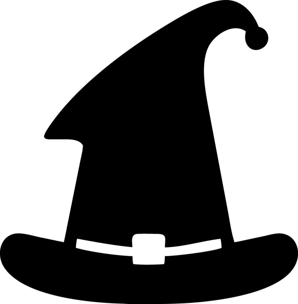wizard hat black fill icon vector