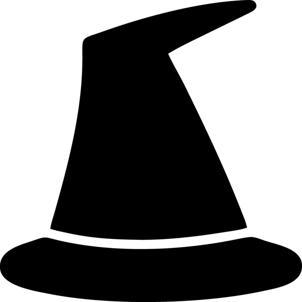 wizard hat black fill icon vector
