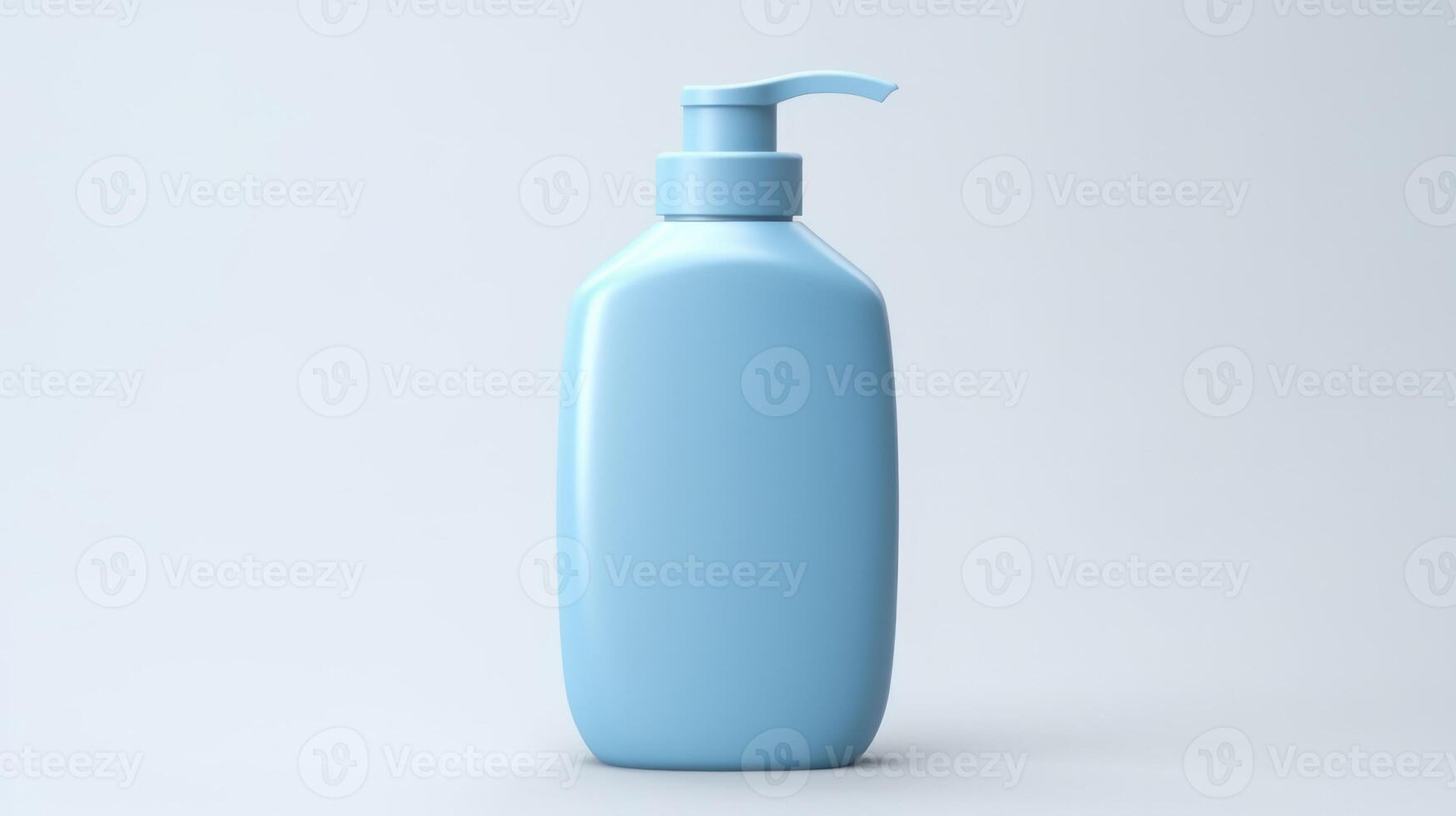 Moisturiser hand cosmetic cream blue plastic tube mockup on light background front view. Neural network photo