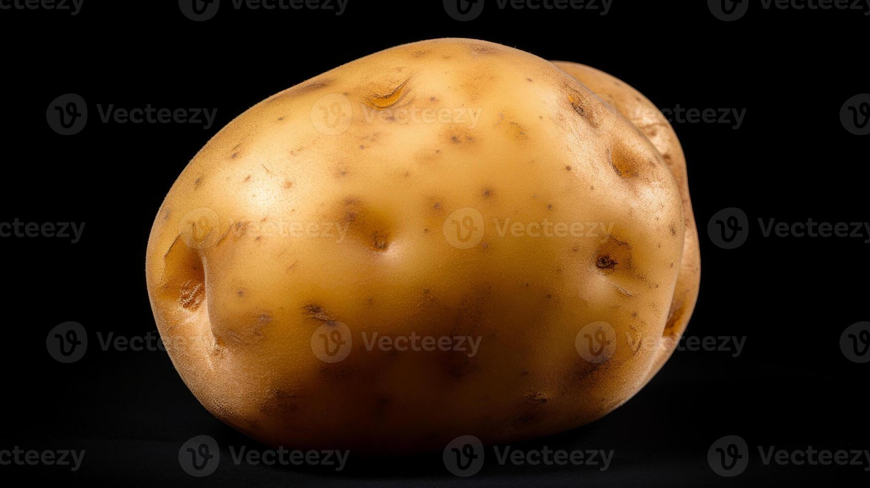 Potato isolated with black background. Neural network photo