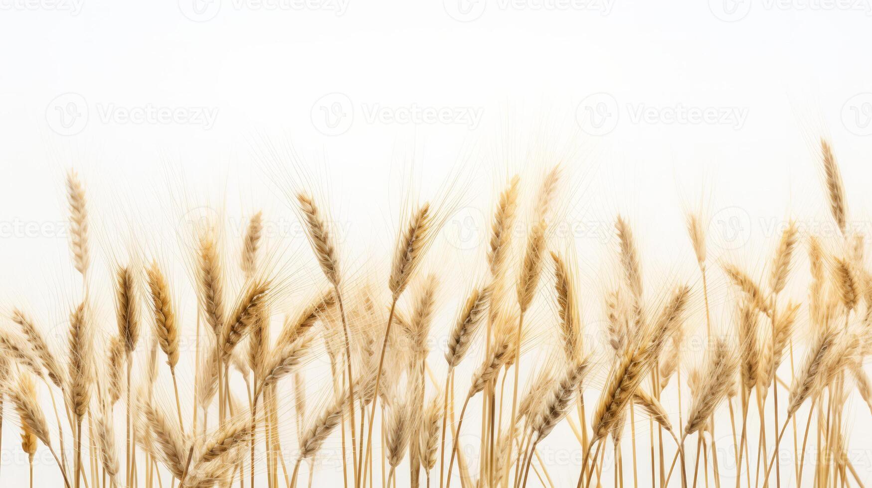 Wheat spikelets isolated on white background. Neural network photo
