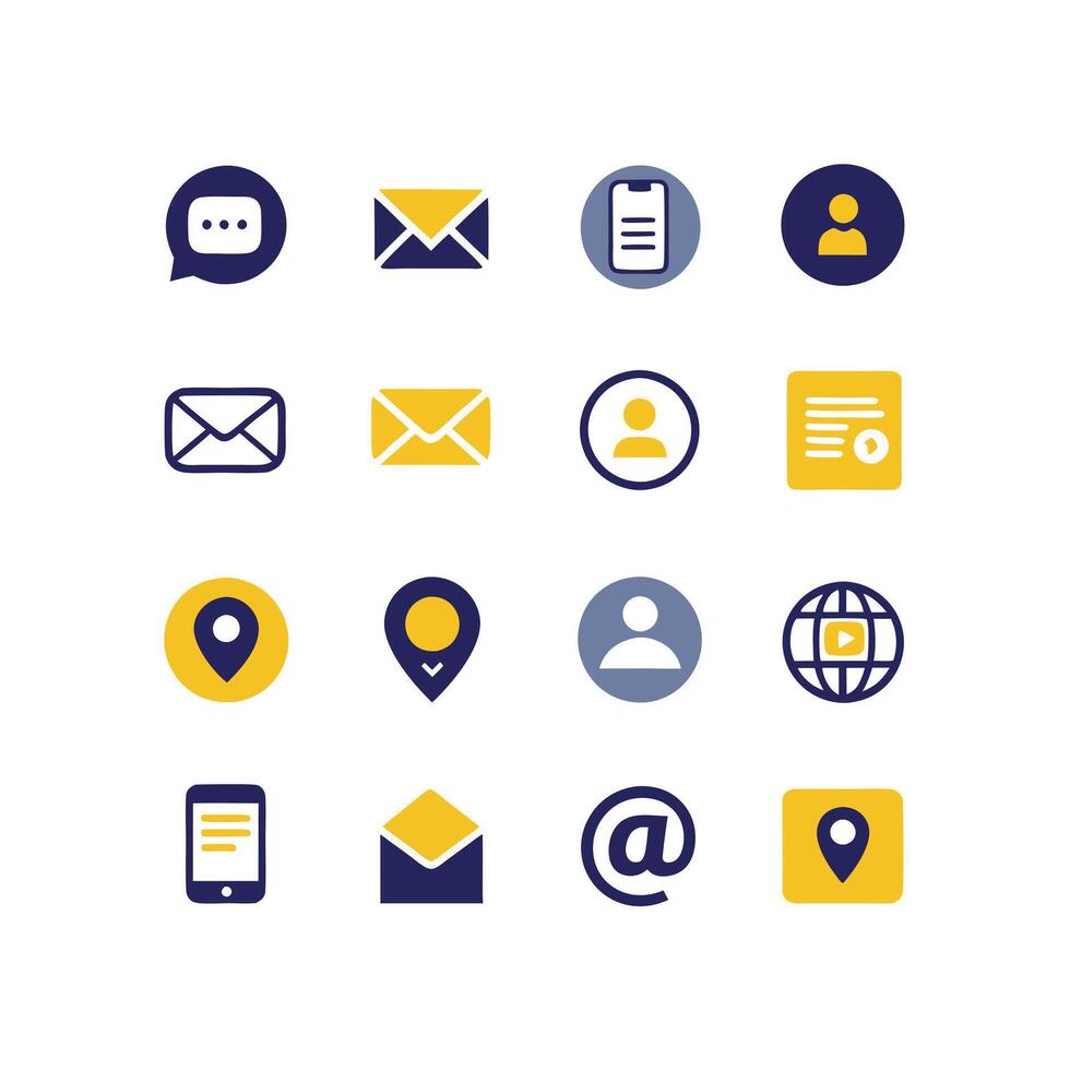 Contact Icon Set Collection Illustration vector
