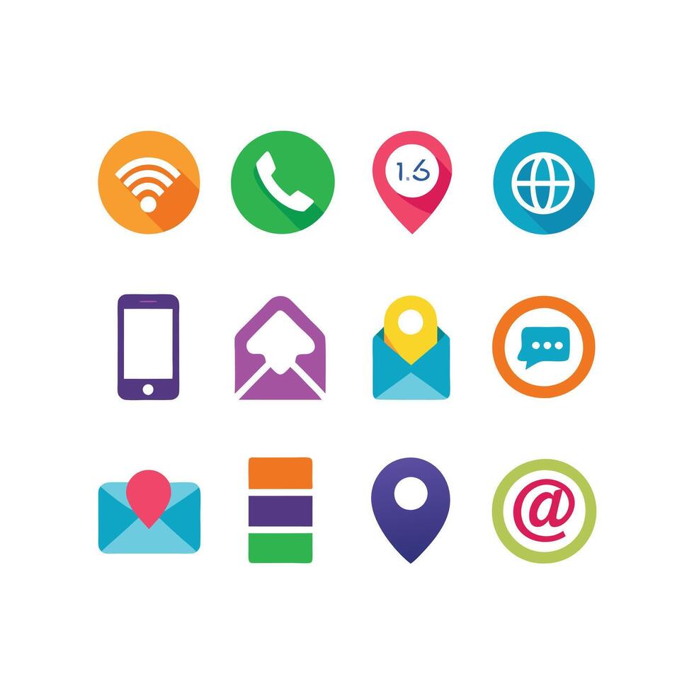 Contact Icon Set Collection Illustration vector