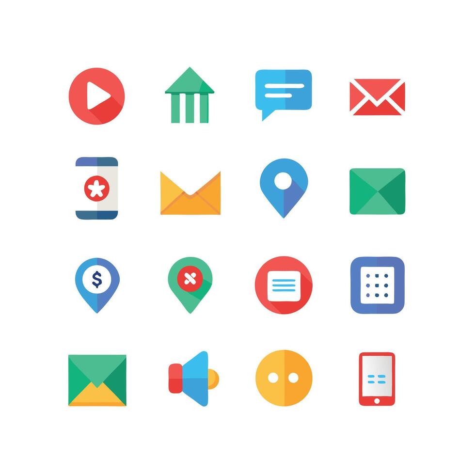 Contact Icon Set Collection Illustration vector