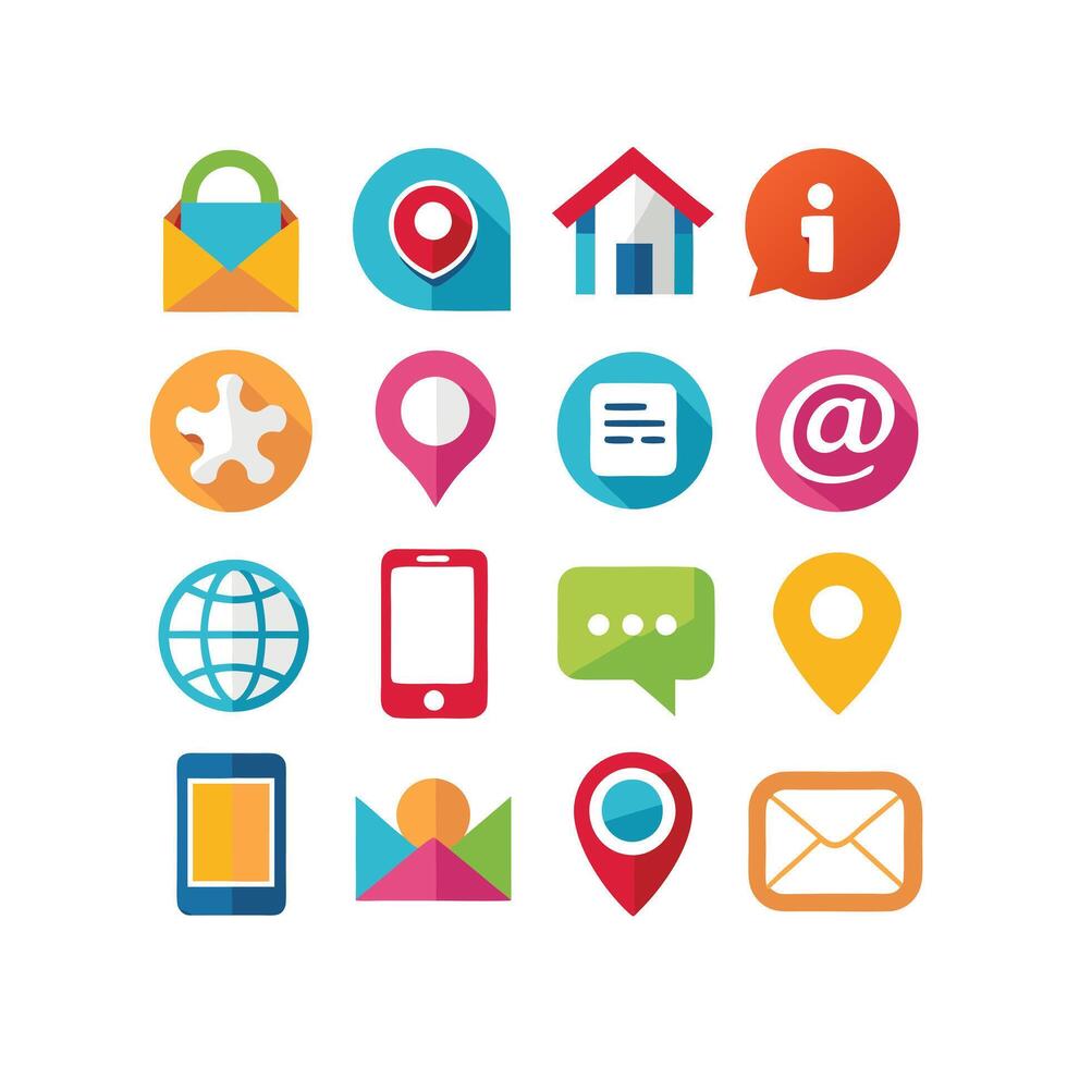 Contact Icon Set Collection Illustration vector