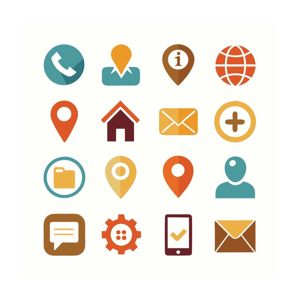 Contact Icon Set Collection Illustration vector