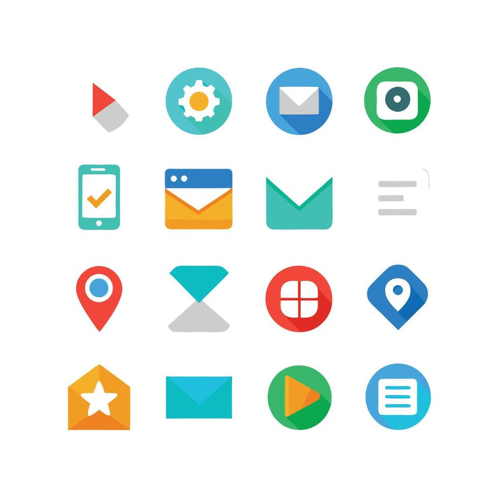 Contact Icon Set Collection Illustration vector