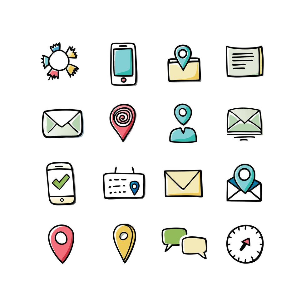 Contact Icon Set Collection Illustration vector