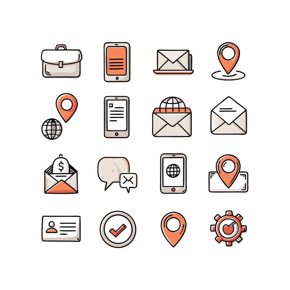 Contact Icon Set Collection Illustration vector