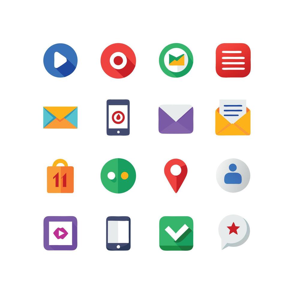 Contact Icon Set Collection Illustration vector