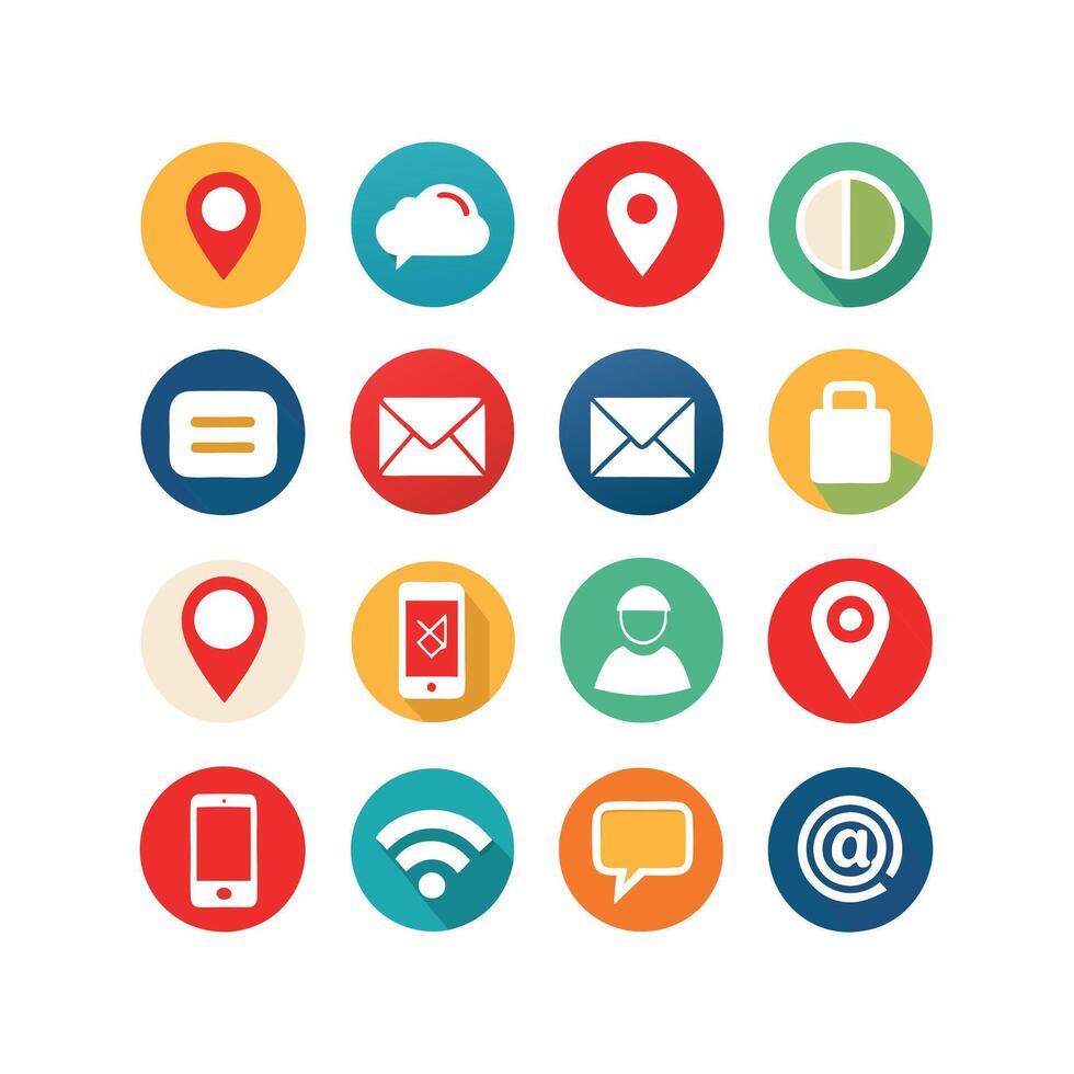 Contact Icon Set Collection Illustration vector